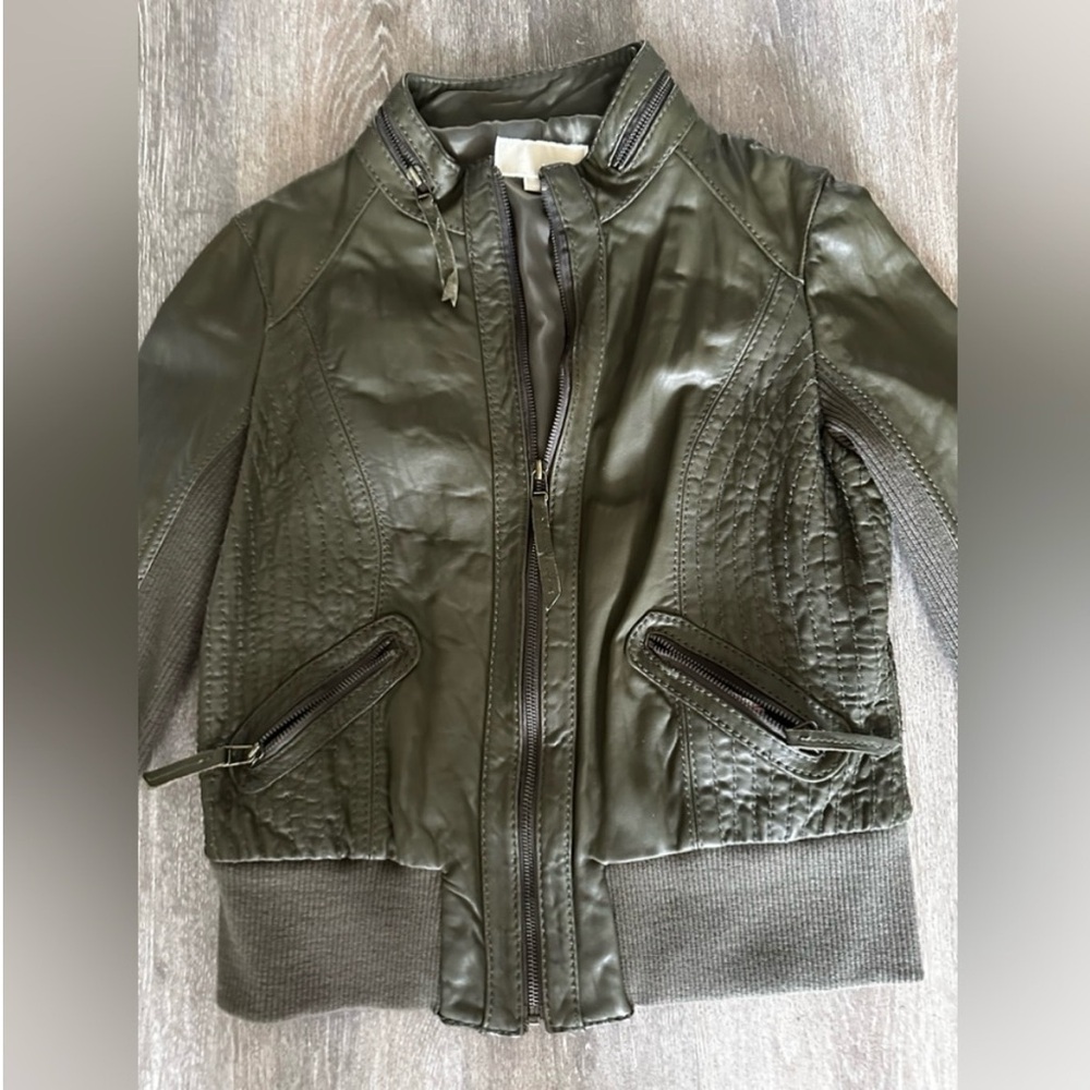 Olive Green Genuine Leather Jacket